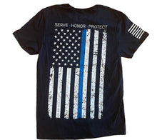 Load image into Gallery viewer, Blue Line Police Supporter Unisex T-shirt