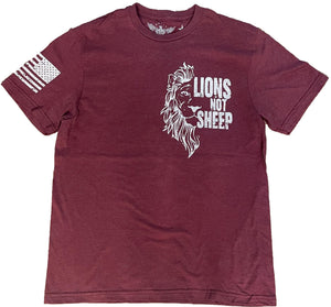 Lions Not Sheep Burgundy Unisex T-shirt