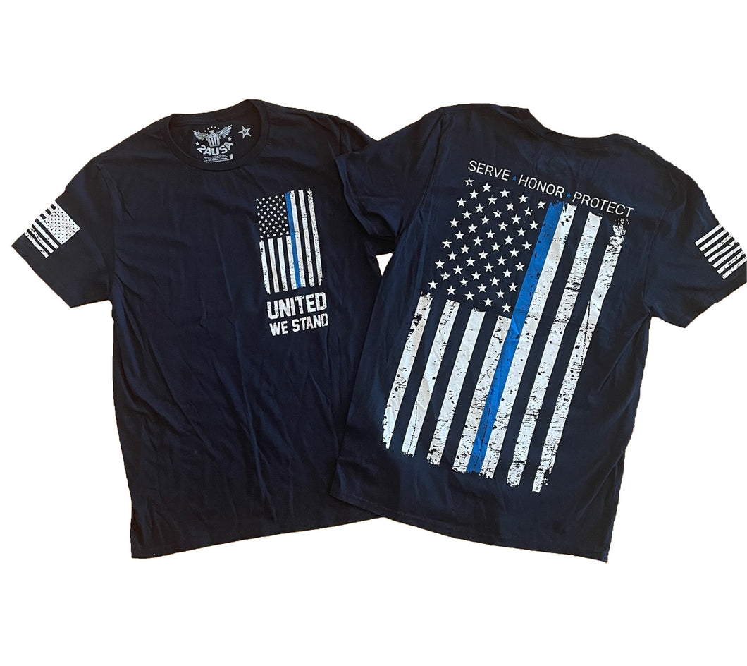 Blue Line Police Supporter Unisex T-shirt