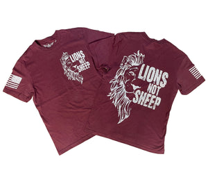 Lions Not Sheep Burgundy Unisex T-shirt