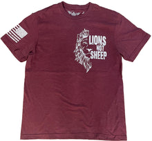 Load image into Gallery viewer, Lions Not Sheep Burgundy Unisex T-shirt