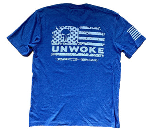 Unwoke Heather Blue Unisex T-shirt