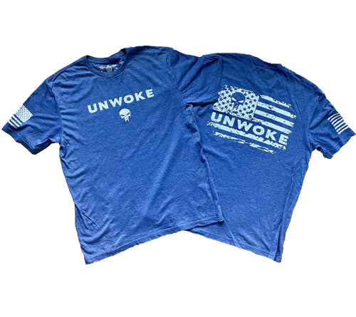 Unwoke Heather Blue Unisex T-shirt