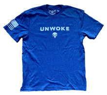 Load image into Gallery viewer, Unwoke Heather Blue Unisex T-shirt