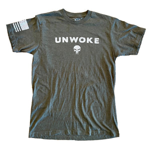 Unwoke Heather Military Green Unisex T-shirt