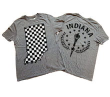 Load image into Gallery viewer, Indiana Checkered Flag State Unisex T-shirt
