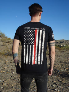 First In Last Out Red Line Unisex T-shirt