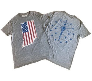 American Flag Indiana Shape Unisex T-shirt