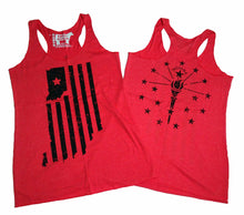 Load image into Gallery viewer, Indiana Double Vintage Red Ladies&#39; Racerback Tank