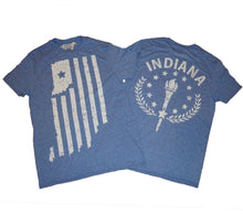 Load image into Gallery viewer, Indiana Double Heather Blue Unisex T-shirt